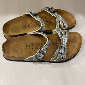 Birkenstock Birki's Granada Sandal Textured Birko Flor Blue Slide